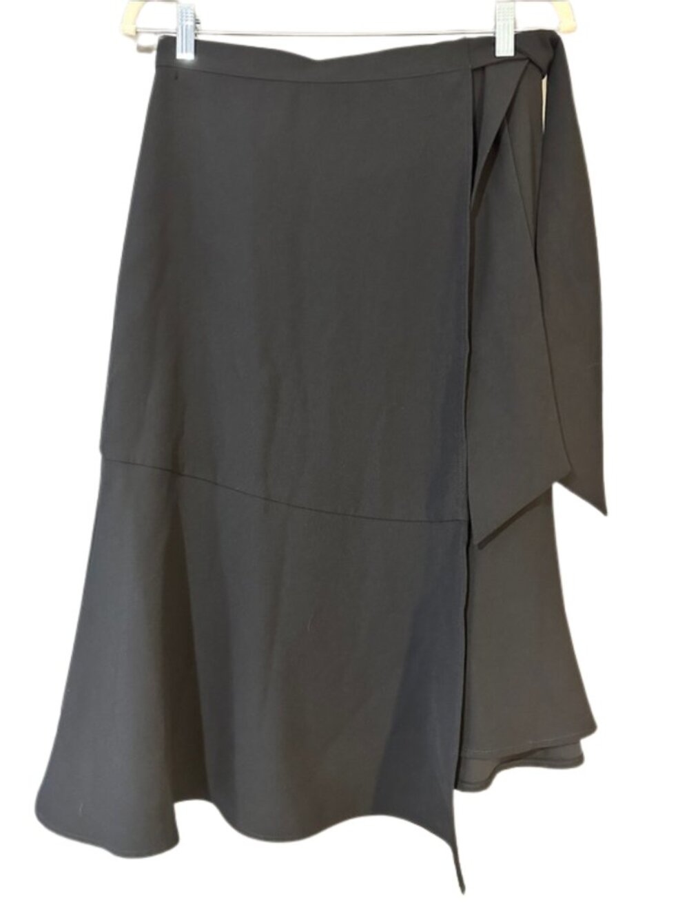 NWT Express Black Wrap Skirt Asymmetrical Tie Waist Size 6